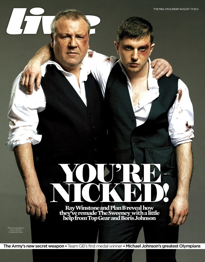 Ray Winstone & Plan B — Live Magazine cover, The Sweeney